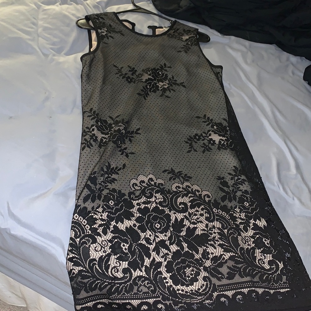 Black lace inside & tan inside Mini dress
